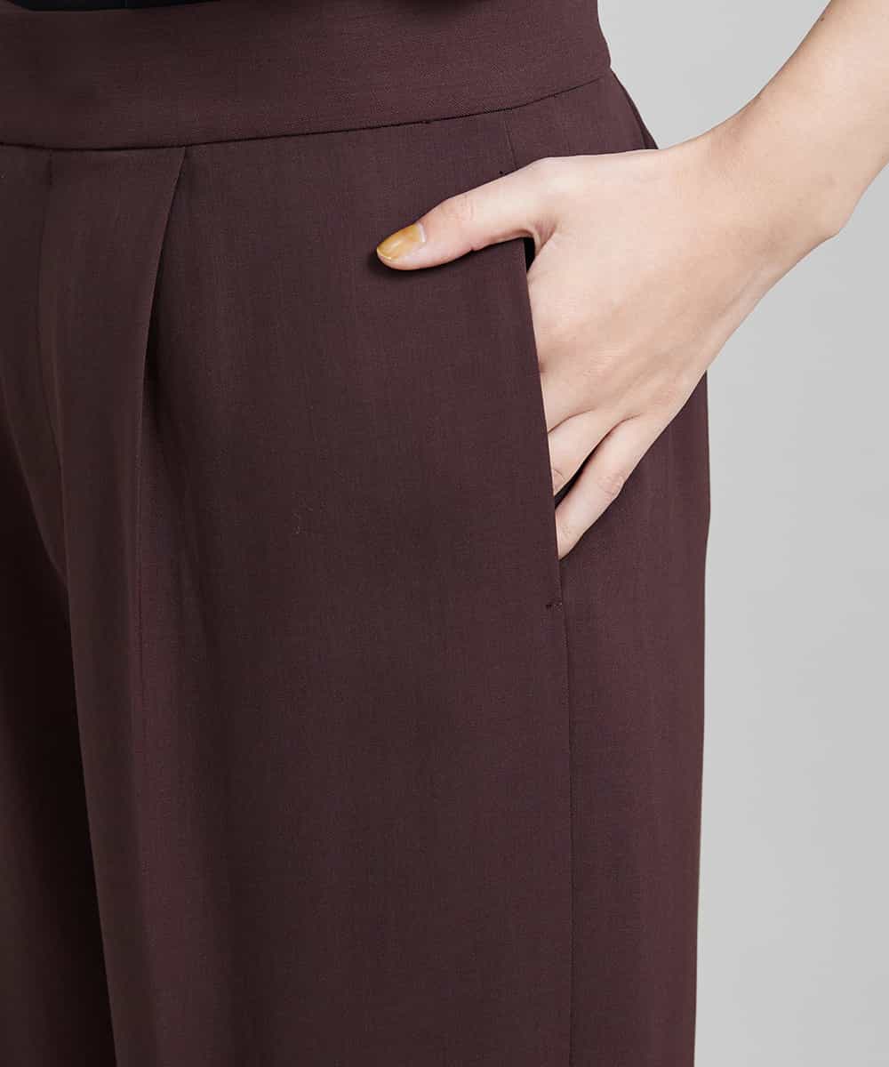 FMLJS20230 MICHEL KLEIN(ミッシェルクラン) ハイウエストバレルパンツ ダークグレー(93)