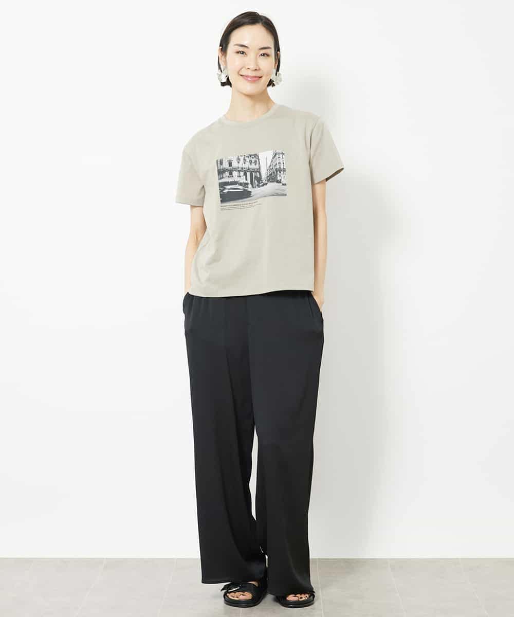 FMLJV03200 MICHEL KLEIN(ミッシェルクラン) [セットアップ対応]サテンワイドパンツ ネイビー(57)