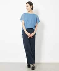 FMLJV03200 MICHEL KLEIN(ミッシェルクラン) [セットアップ対応]サテンワイドパンツ ネイビー(57)