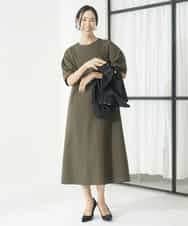 FMPAA21259 MICHEL KLEIN(ミッシェルクラン) ボリュームスリーブポンチワンピース カーキ(36)