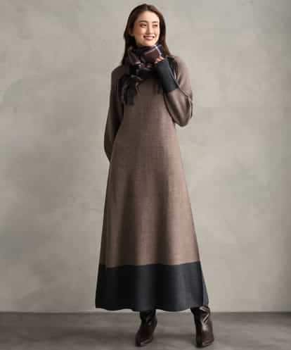 FMPAG50290 MICHEL KLEIN ホールガーメント(R)バイカラーニットワンピース
