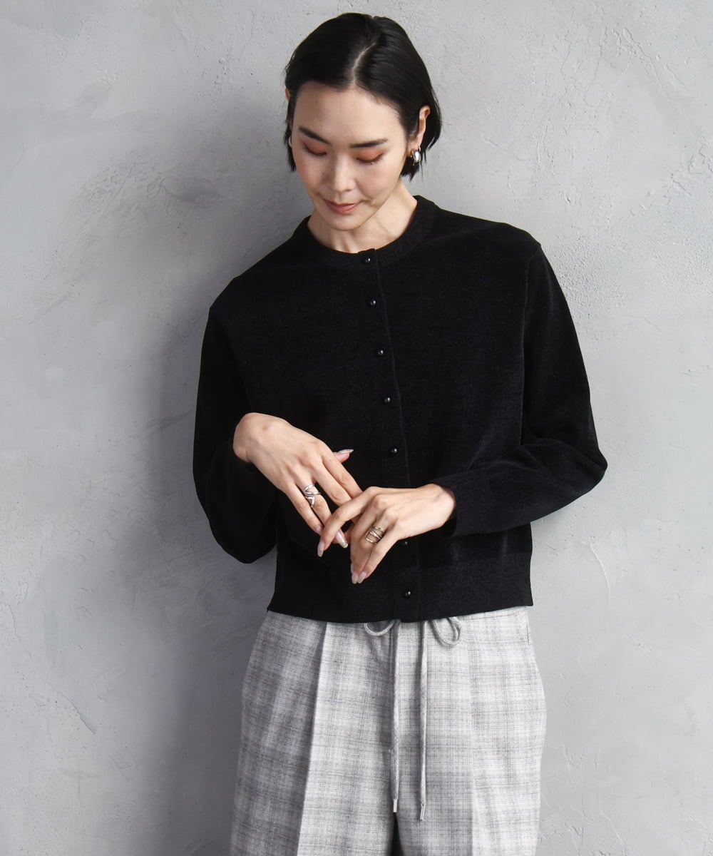 FMSAD11230 MICHEL KLEIN(ミッシェルクラン) コンパクトモールカーディガン ライトブルー