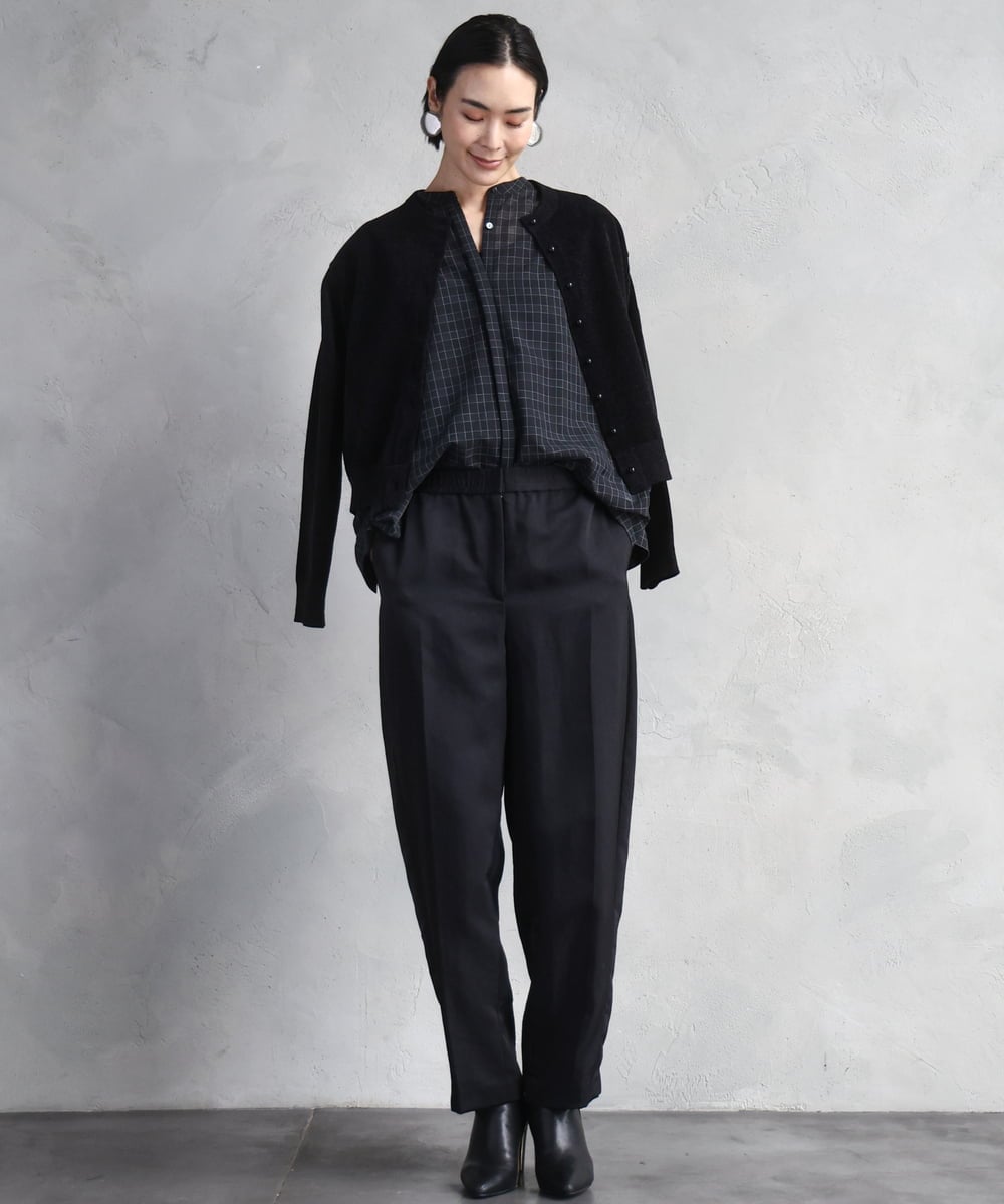 FMSAD11230 MICHEL KLEIN(ミッシェルクラン) コンパクトモールカーディガン ライトブルー