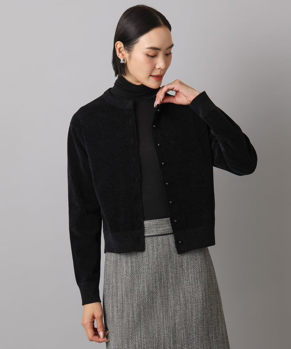 FMSAD11230 MICHEL KLEIN(ミッシェルクラン) コンパクトモールカーディガン ライトブルー