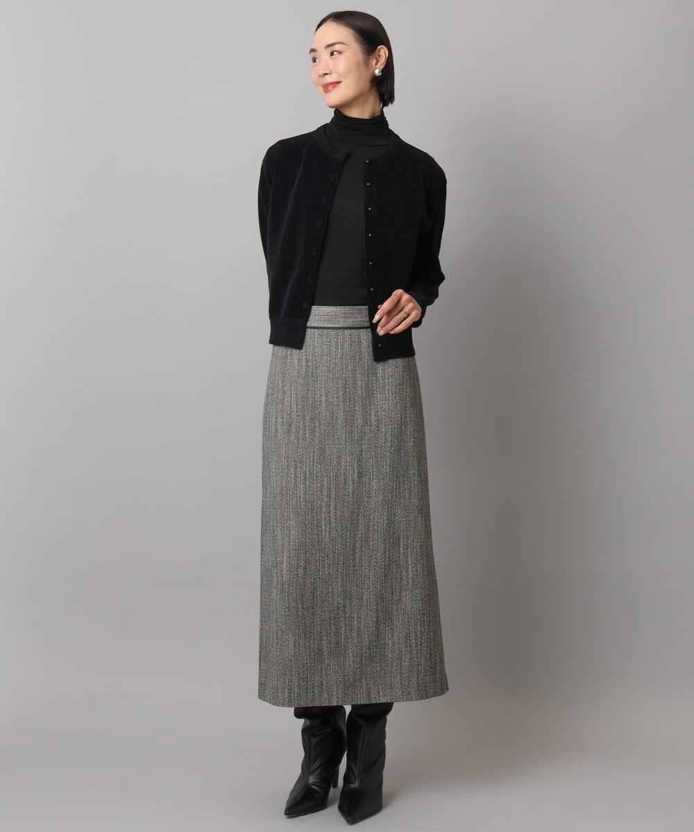 FMSAD11230 MICHEL KLEIN(ミッシェルクラン) コンパクトモールカーディガン ライトブルー