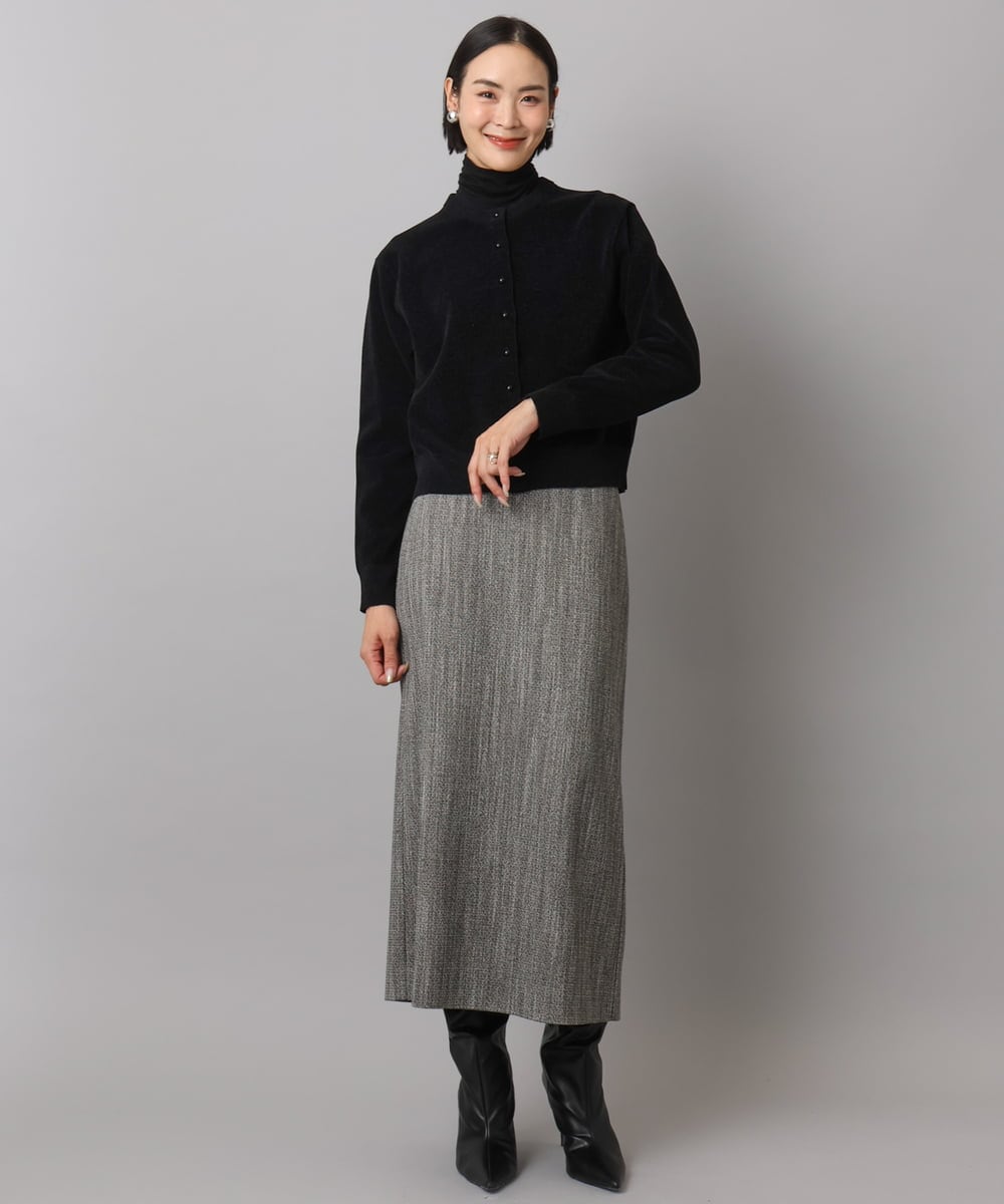 FMSAD11230 MICHEL KLEIN(ミッシェルクラン) コンパクトモールカーディガン ライトブルー