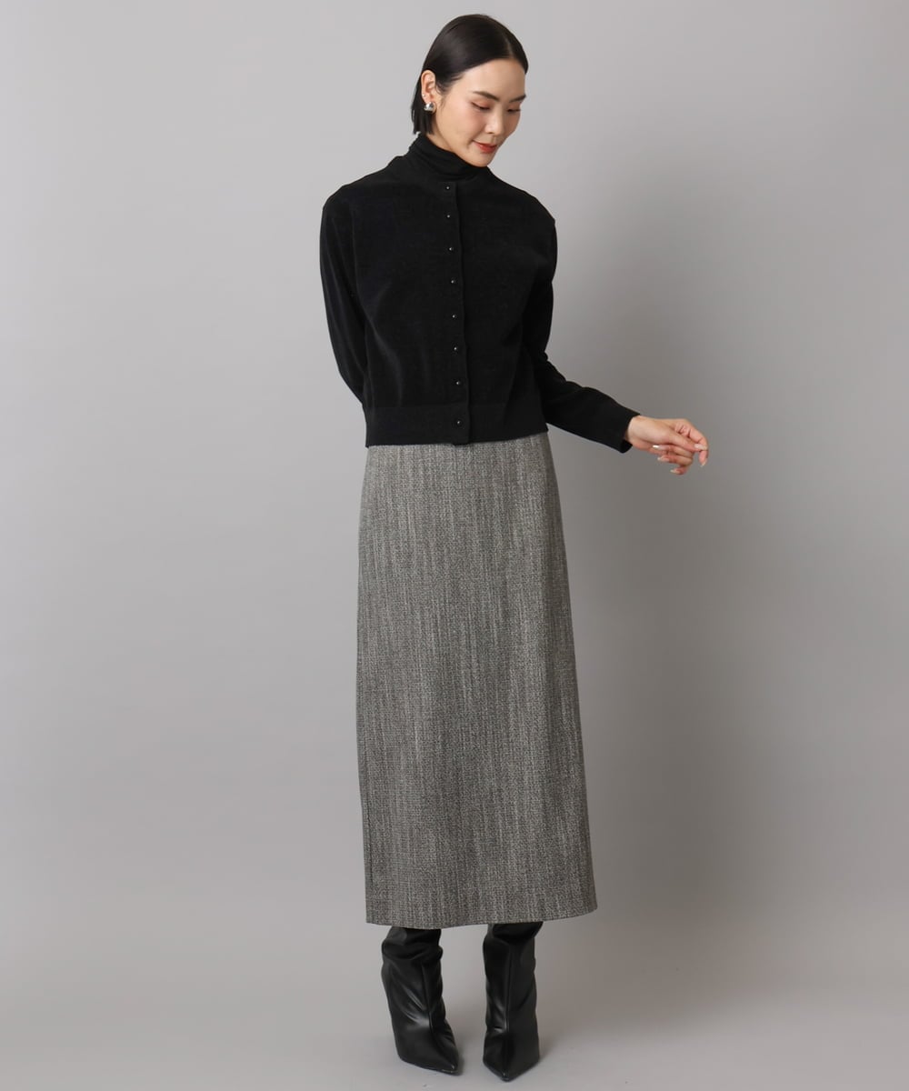 FMSAD11230 MICHEL KLEIN(ミッシェルクラン) コンパクトモールカーディガン ライトブルー