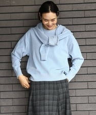 FMSAD11230 MICHEL KLEIN(ミッシェルクラン) コンパクトモールカーディガン ライトブルー