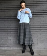 FMSAD11230 MICHEL KLEIN(ミッシェルクラン) コンパクトモールカーディガン ライトブルー