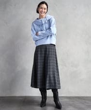 FMSAD11230 MICHEL KLEIN(ミッシェルクラン) コンパクトモールカーディガン ライトブルー