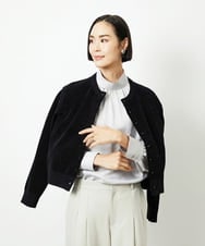 FMSAD11230 MICHEL KLEIN(ミッシェルクラン) コンパクトモールカーディガン ライトブルー