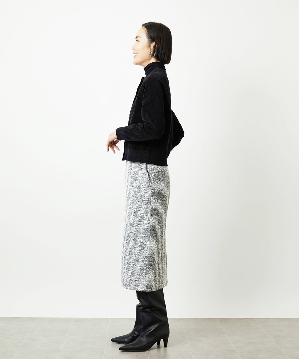 FMSAD11230 MICHEL KLEIN(ミッシェルクラン) コンパクトモールカーディガン ライトブルー