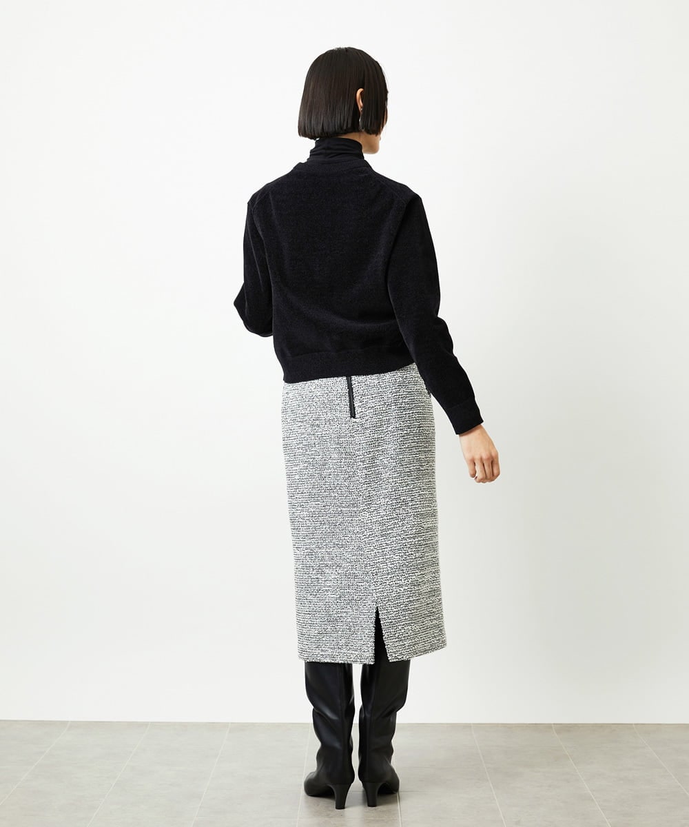 FMSAD11230 MICHEL KLEIN(ミッシェルクラン) コンパクトモールカーディガン ライトブルー