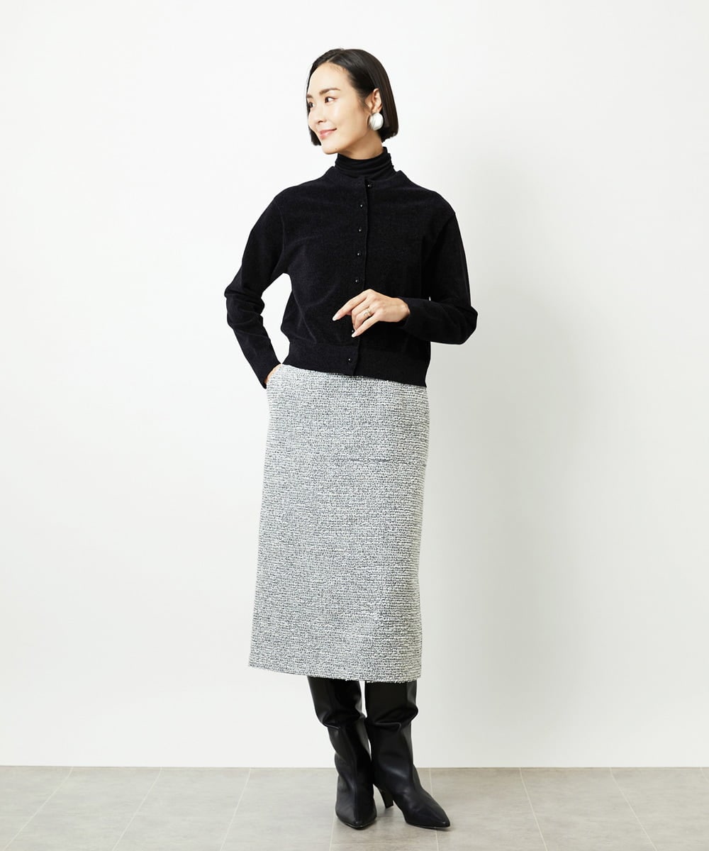 FMSAD11230 MICHEL KLEIN(ミッシェルクラン) コンパクトモールカーディガン ライトブルー