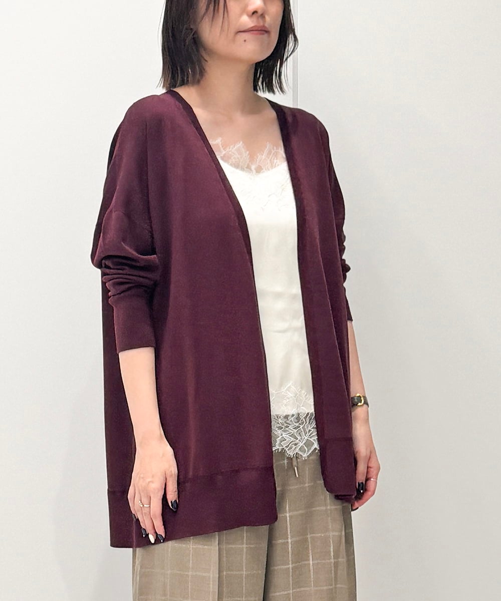 FMSAG31200 MICHEL KLEIN(ミッシェルクラン) ホールガーメント®着流しカーディガン パープル