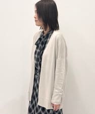 FMSAG31200 MICHEL KLEIN(ミッシェルクラン) ホールガーメント®着流しカーディガン ライトグレー