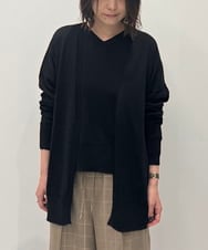 FMSAG31200 MICHEL KLEIN(ミッシェルクラン) ホールガーメント®着流しカーディガン ブラック