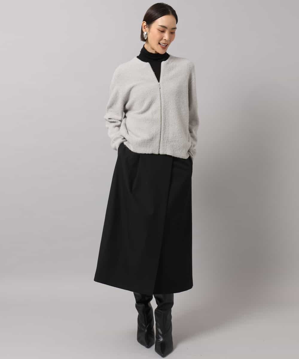 FMSAG42230 MICHEL KLEIN(ミッシェルクラン) ジップアップニットブルゾン ブラック