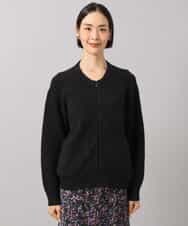 FMSAG42230 MICHEL KLEIN(ミッシェルクラン) ジップアップニットブルゾン ブラック