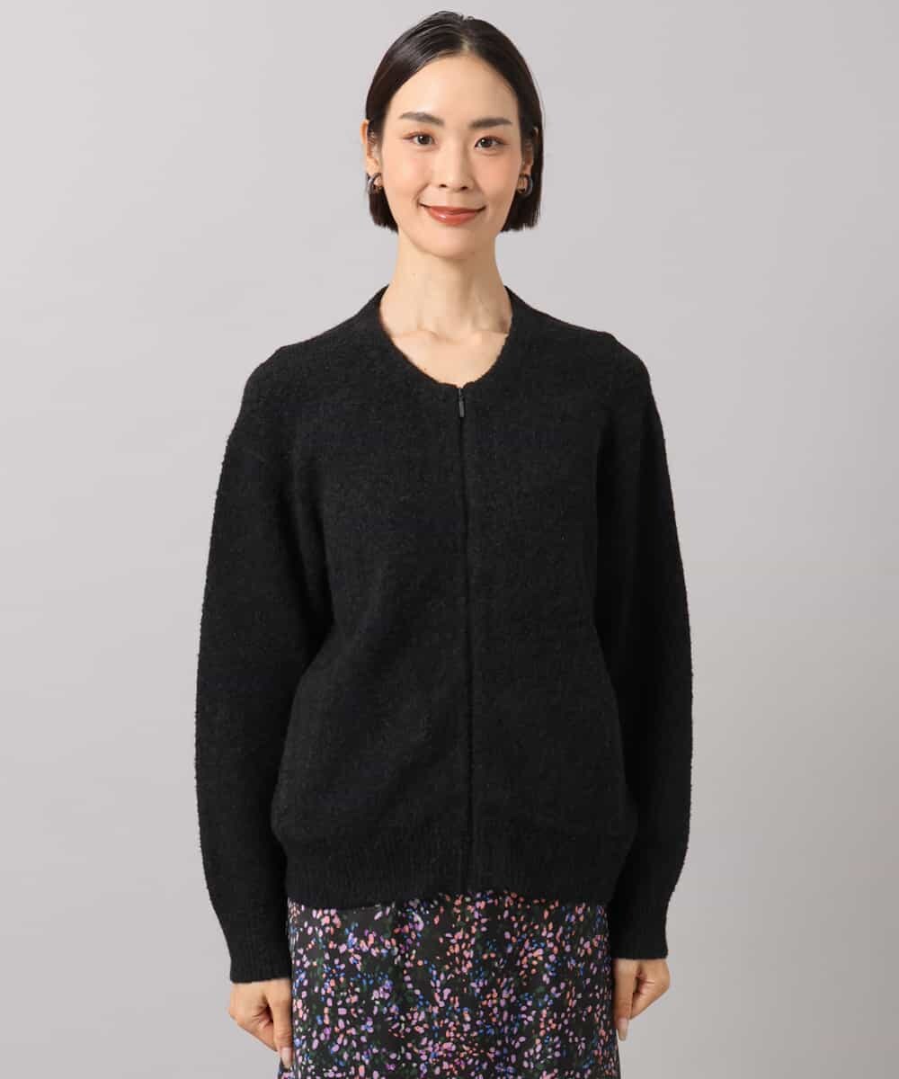 FMSAG42230 MICHEL KLEIN(ミッシェルクラン) ジップアップニットブルゾン ブラック