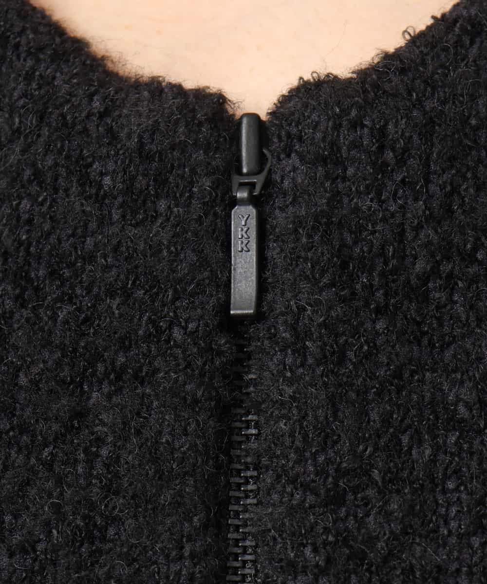 FMSAG42230 MICHEL KLEIN(ミッシェルクラン) ジップアップニットブルゾン ブラック
