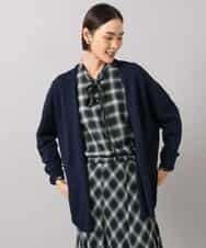 FMSAG43250 MICHEL KLEIN(ミッシェルクラン) カシミヤ混トッパーカーディガン ネイビー