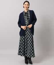 FMSAG43250 MICHEL KLEIN(ミッシェルクラン) カシミヤ混トッパーカーディガン ネイビー