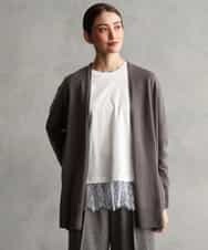 FMSAG43250 MICHEL KLEIN(ミッシェルクラン) カシミヤ混トッパーカーディガン ネイビー