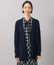 FMSAG43250 MICHEL KLEIN(ミッシェルクラン) カシミヤ混トッパーカーディガン ネイビー