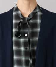 FMSAG43250 MICHEL KLEIN(ミッシェルクラン) カシミヤ混トッパーカーディガン ネイビー