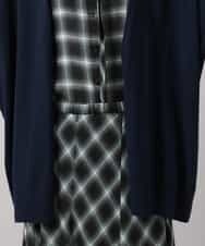 FMSAG43250 MICHEL KLEIN(ミッシェルクラン) カシミヤ混トッパーカーディガン ネイビー
