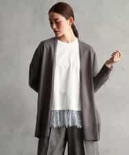 FMSAG43250 MICHEL KLEIN(ミッシェルクラン) カシミヤ混トッパーカーディガン ベージュ