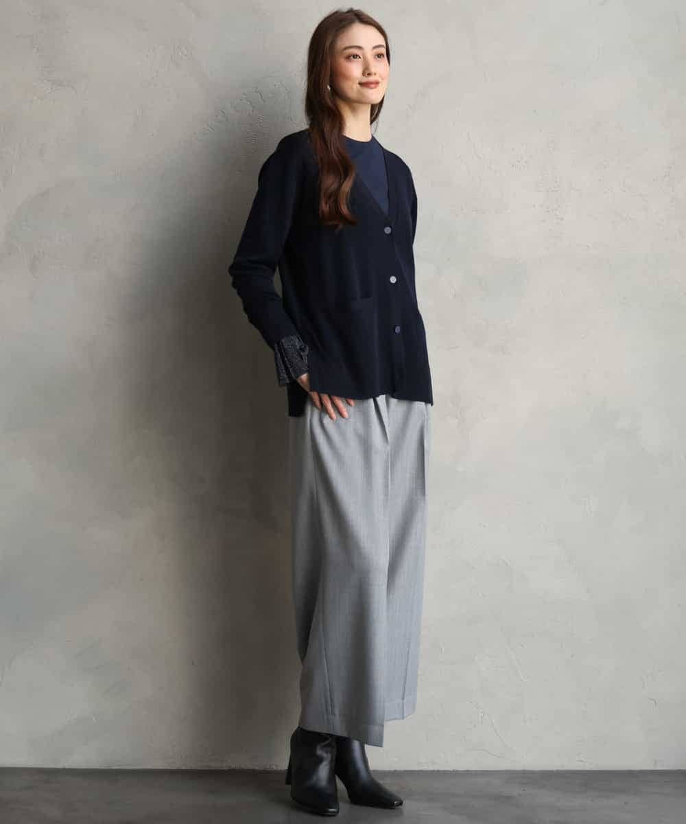 FMSAG55250 MICHEL KLEIN(ミッシェルクラン) [アンサンブル対応]Vネックカーディガン ラベンダー