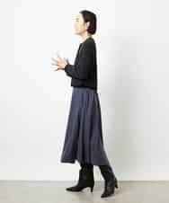 FMSBD30250 MICHEL KLEIN(ミッシェルクラン) ツィード調モールニットジャケット ブラック