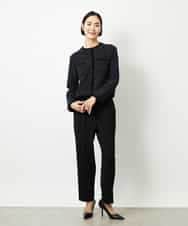 FMSBD30250 MICHEL KLEIN(ミッシェルクラン) ツィード調モールニットジャケット ブラック