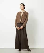 FMSBD30250 MICHEL KLEIN(ミッシェルクラン) ツィード調モールニットジャケット ブラック