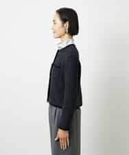 FMSBD30250 MICHEL KLEIN(ミッシェルクラン) ツィード調モールニットジャケット ブラック