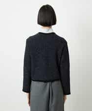 FMSBD30250 MICHEL KLEIN(ミッシェルクラン) ツィード調モールニットジャケット ブラック