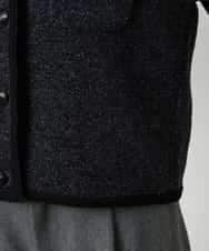 FMSBD30250 MICHEL KLEIN(ミッシェルクラン) ツィード調モールニットジャケット ブラック