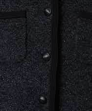 FMSBD30250 MICHEL KLEIN(ミッシェルクラン) ツィード調モールニットジャケット ブラック