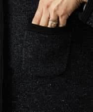 FMSBD30250 MICHEL KLEIN(ミッシェルクラン) ツィード調モールニットジャケット ブラック