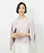 FMSDD01230 MICHEL KLEIN(ミッシェルクラン) [アンサンブル対応]コンパクトクルーネックカーディガン ラベンダー