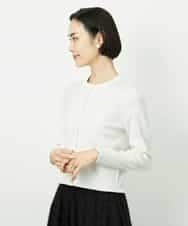 FMSDD01230 MICHEL KLEIN(ミッシェルクラン) [アンサンブル対応]コンパクトクルーネックカーディガン ホワイト