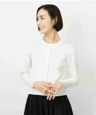 FMSDD01230 MICHEL KLEIN(ミッシェルクラン) [アンサンブル対応]コンパクトクルーネックカーディガン ホワイト