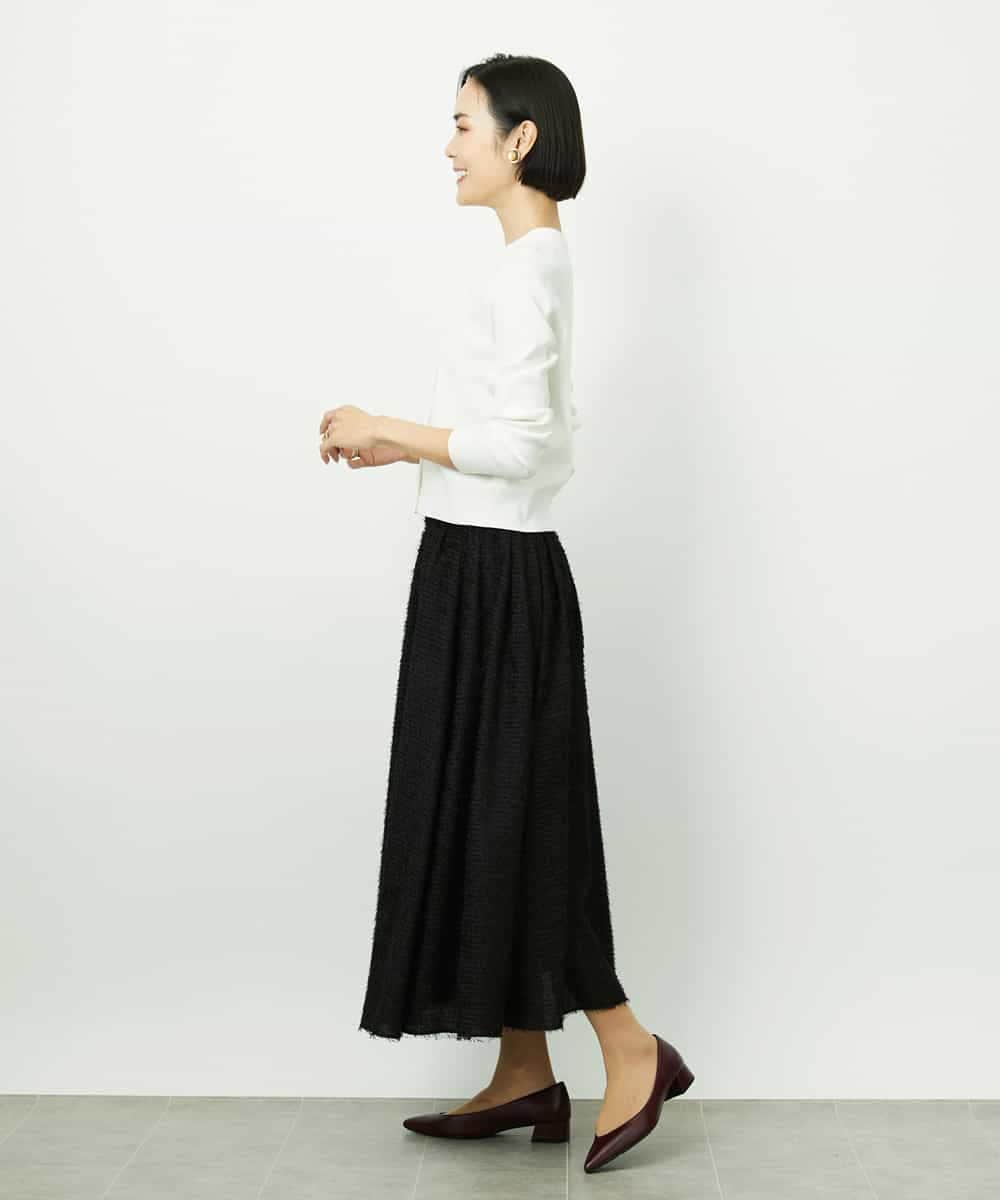 FMSDD01230 MICHEL KLEIN(ミッシェルクラン) [アンサンブル対応]コンパクトクルーネックカーディガン ホワイト