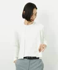 FMSDD01230 MICHEL KLEIN(ミッシェルクラン) [アンサンブル対応]コンパクトクルーネックカーディガン ホワイト