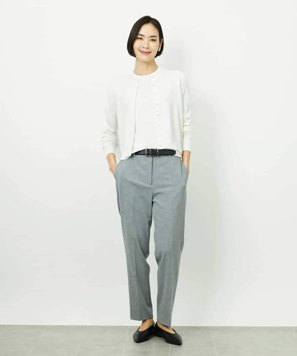 FMSDD01230 MICHEL KLEIN(ミッシェルクラン) [アンサンブル対応]コンパクトクルーネックカーディガン ホワイト