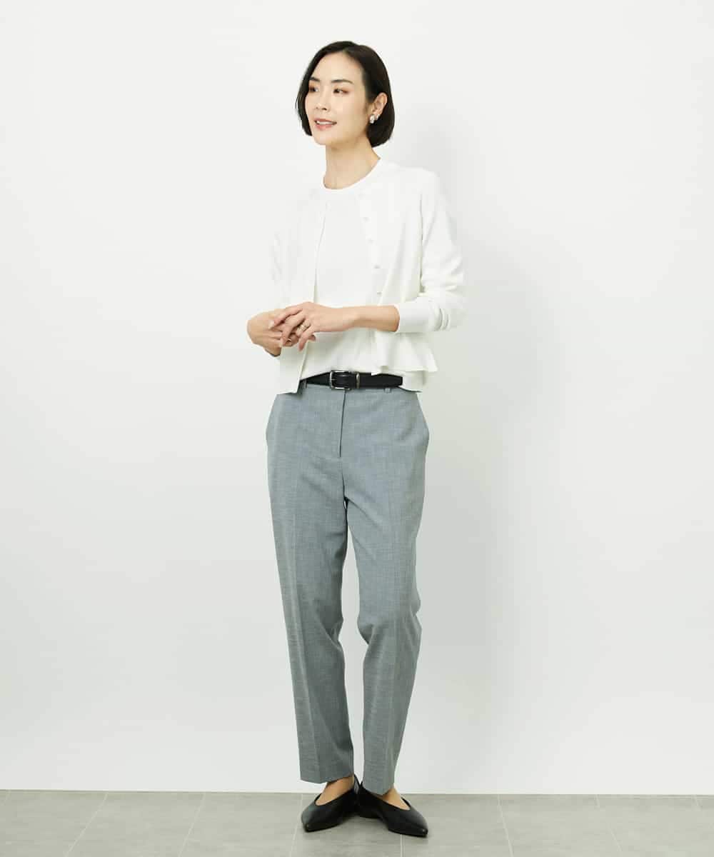 FMSDD01230 MICHEL KLEIN(ミッシェルクラン) [アンサンブル対応]コンパクトクルーネックカーディガン ホワイト