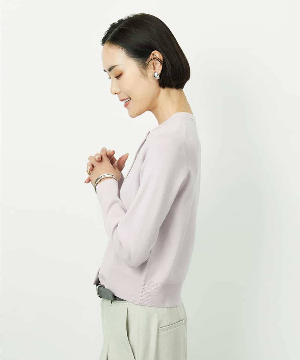 FMSDD01230 MICHEL KLEIN(ミッシェルクラン) [アンサンブル対応]コンパクトクルーネックカーディガン ホワイト