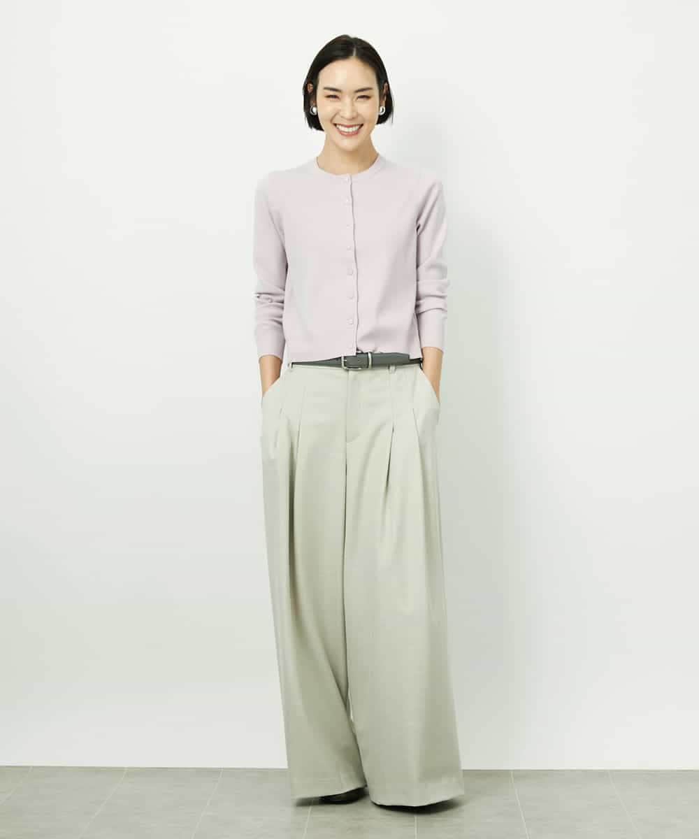 FMSDD01230 MICHEL KLEIN(ミッシェルクラン) [アンサンブル対応]コンパクトクルーネックカーディガン ホワイト